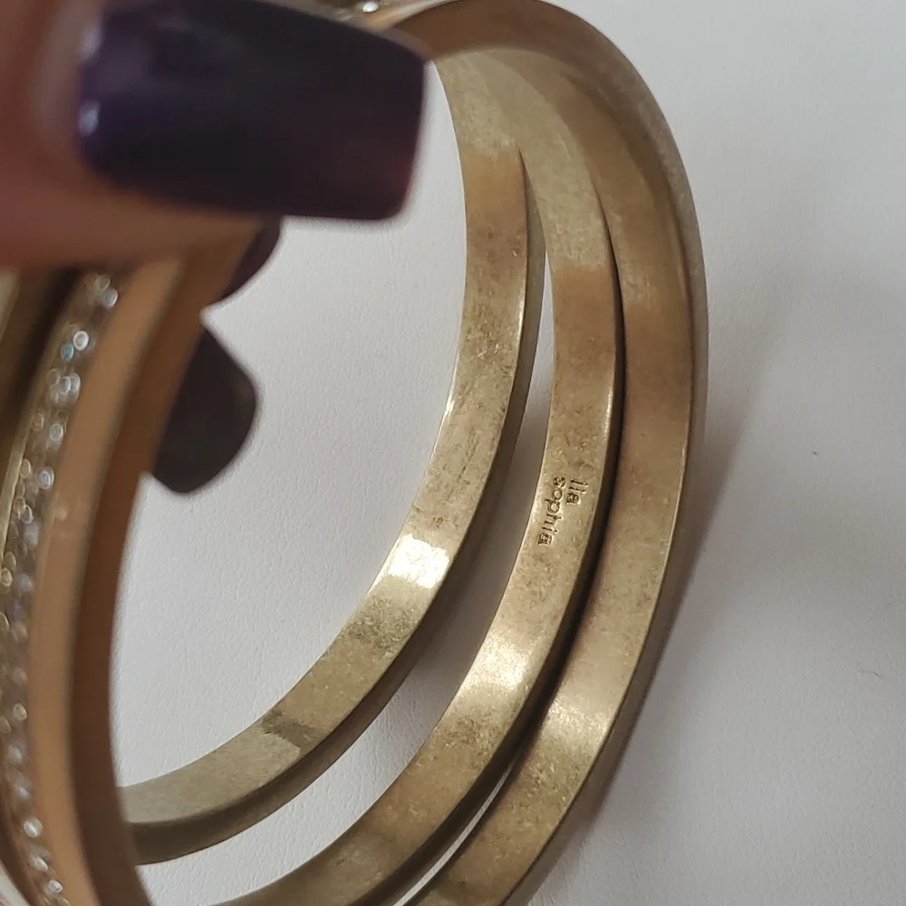 Lia Sophia Trio Bangle Bracelet Set NWT